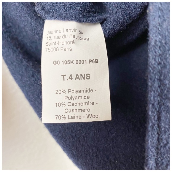 Lanvin Petite Navy Short Sleeve‎ Jacket Size 4 - Picture 7 of 8